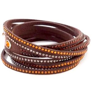 Touchstone Crystal By Swarovski Wrap-Star Bracelet in Cocunut